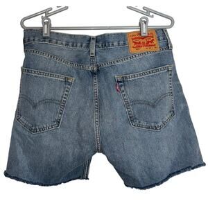 NEW Levis 505 High Rise Denim Blue Jean Shorts Womens XL 5" Inseam Urban Renewal
